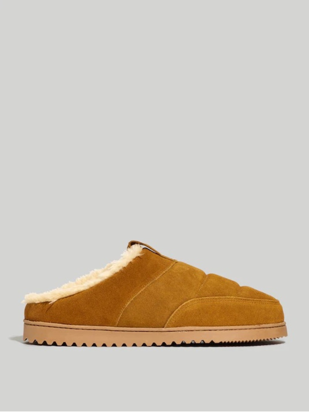 Madewell The Allweek Slipper Suede Faux Fur Lining Men 9 Toffee - Picture 3 of 11
